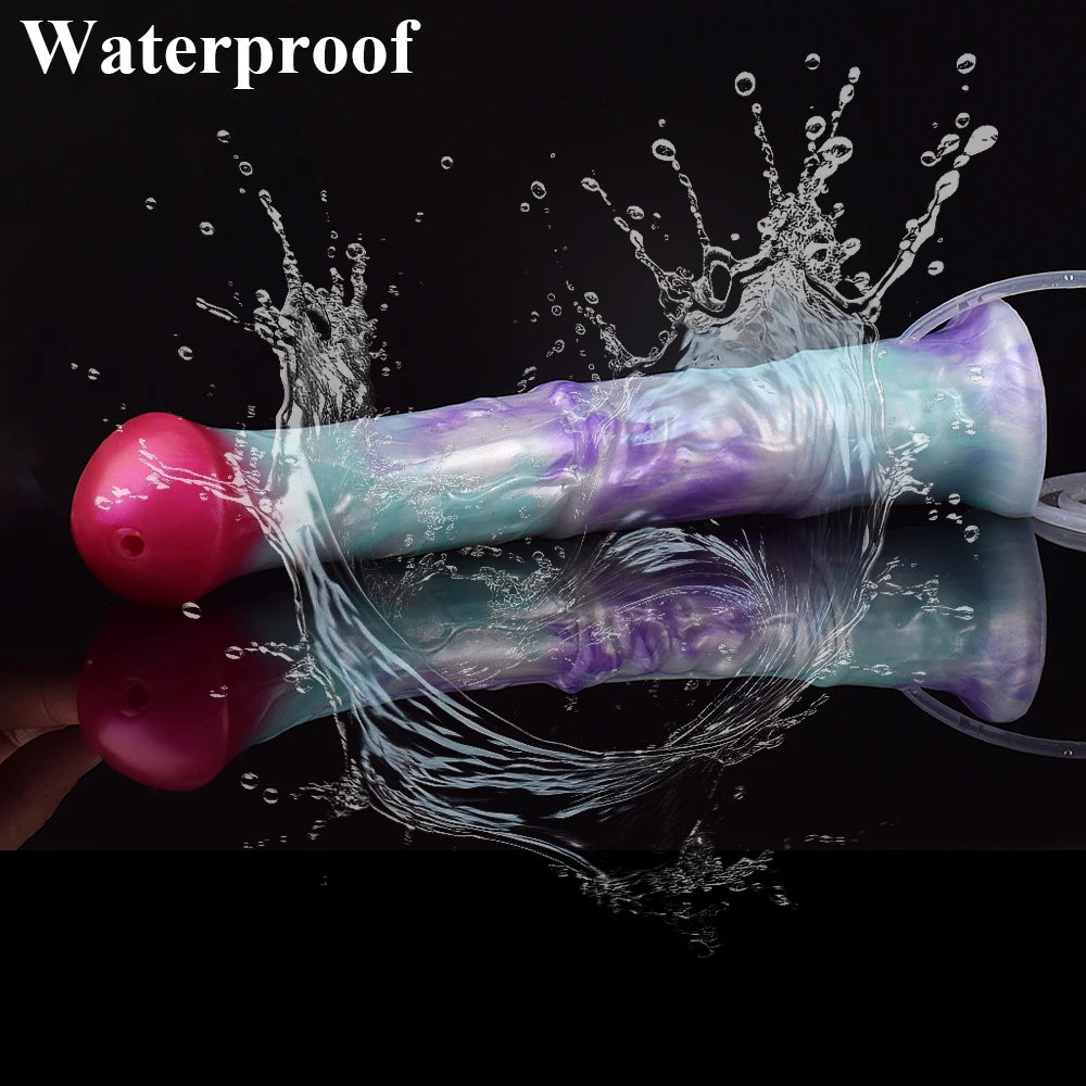 SMMQ Soft Silicone 11.61in Horse Anal Dildo With Squirt Function Vaginal G-spot Stimulator Female Masturbation