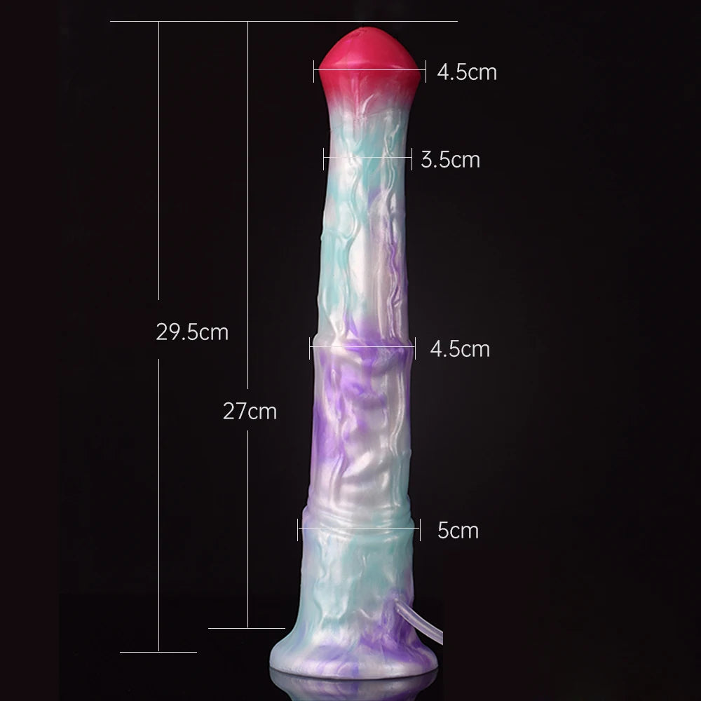 SMMQ Soft Silicone 11.61in Horse Anal Dildo With Squirt Function Vaginal G-spot Stimulator Female Masturbation