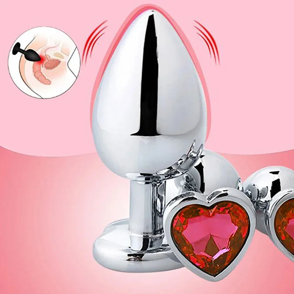 3 Size/set Metal Anal Plug for Women Men Couples Butt Plug Butt Toy Adult Game Masturbator Anal S/M/L Diamond Sex Toy for Adult